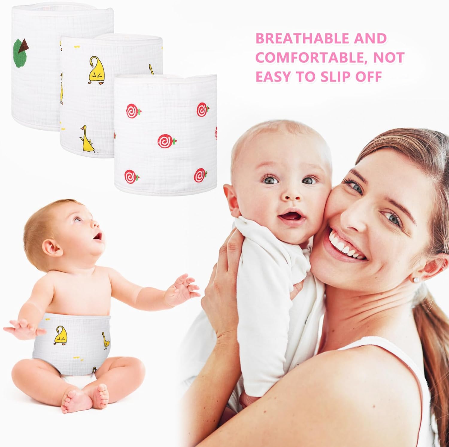 HEALLILY 20pcs Newborn Belly Band Infant Belly Protector Cute Cotton Belly Cover for Baby - Image 2